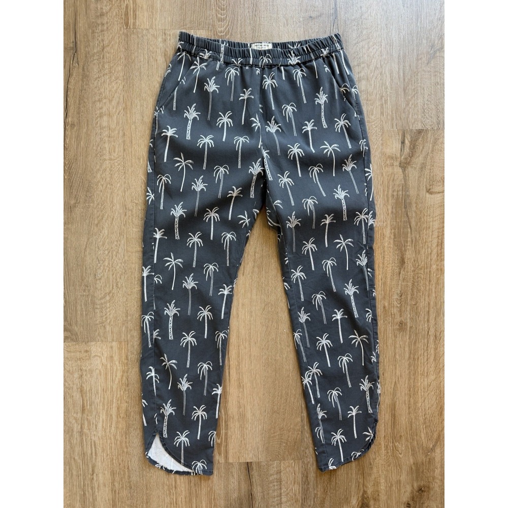 Marine Layer Women's Grey Palm Tree Cropped Pants Size XS Lightweight